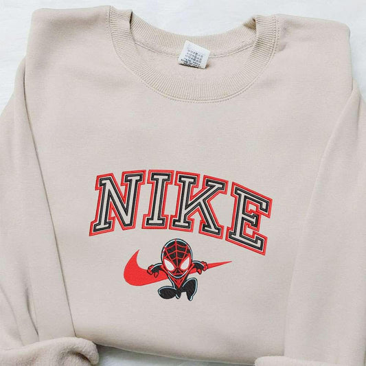 Spider Man Movie x Nike Embroidered Sweatshirt Marvel Universe Embroidered Hoodie Custom Nike Embroidered T shirt