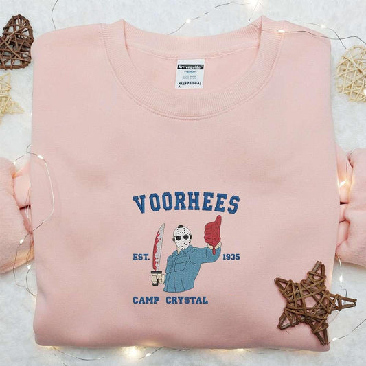 Voorhees Camp Crystal Lake Embroidered Sweatshirt Friday The 13th Movie Embroidered Shirt Best Gift Ideas