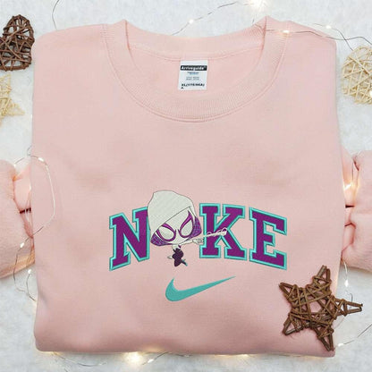 Nike x Chibi Gwen Heart Movie Embroidered Shirt Marvel Universe Embroidered Hoodie Custom Nike Embroidered T shirt