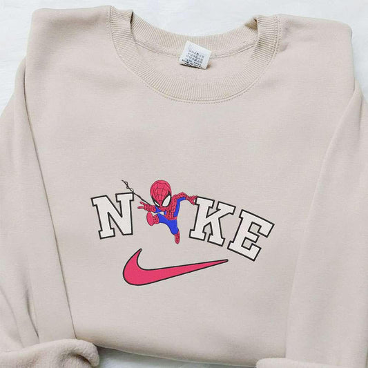 Nike x Chibi Spider Man Embroidered Shirt Nike Inspired Embroidered T shirt Best Gift Ideas for Family