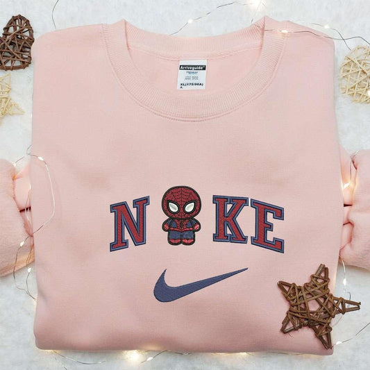 Nike x Chibi Spider Man Movie Embroidered Hoodie Marvel Universe Embroidered Hoodie Custom Nike Embroidered T shirt