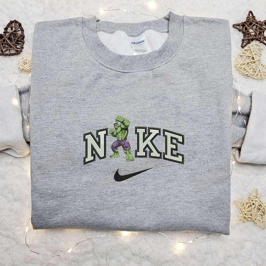 Hulk x Nike Embroidered Shirt Marvel Superhero Movie Embroidered Hoodie Best Gift Idea