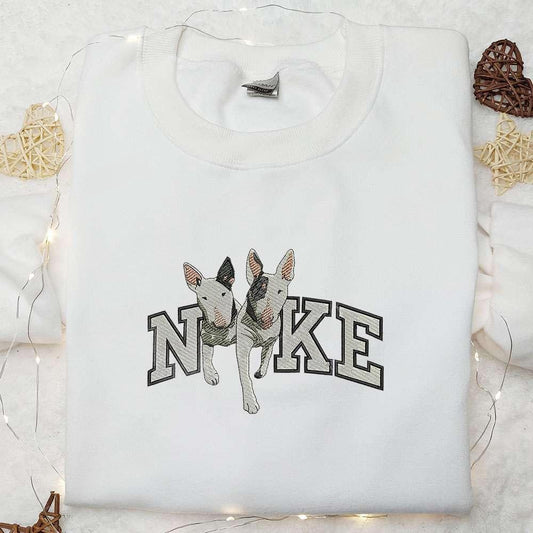 Bull Terrier Dogs x Nike Embroidered Shirt Animal Embroidered Hoodie Best Gift For Family