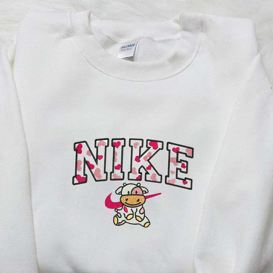 Baby Milk Cow Hearts x Nike Embroidered Shirt Sports Embroidered Hoodie Best Gifts For Family