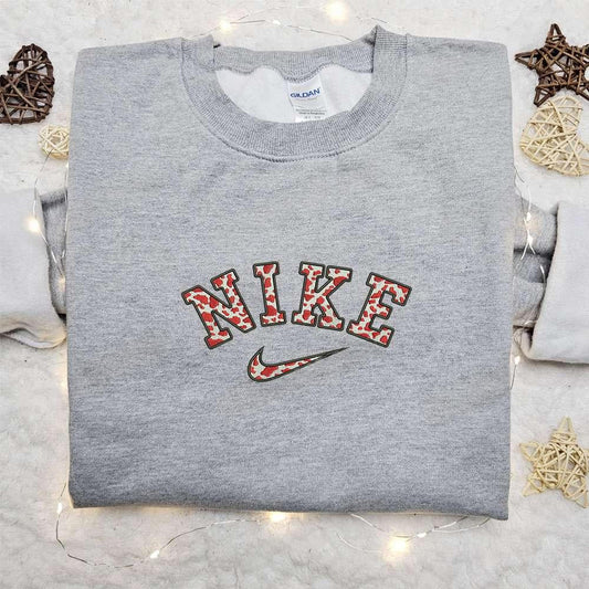 Cow Pattern x Nike Embroidered Shirt Animal Embroidered Sweatshirt Custom Embroidered Hoodie
