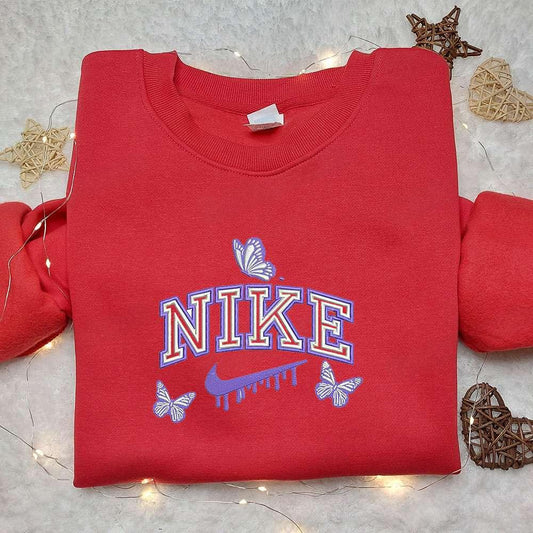 Butterfly x Nike Embroidered Shirt Animal Embroidered Hoodie Best Gift Ideas