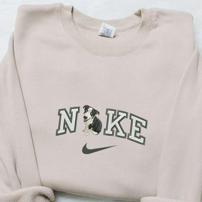 Dog Sit x Nike Embroidered Shirt Animal Embroidered Hoodie Nike Inspired Embroidered Sweatshirt