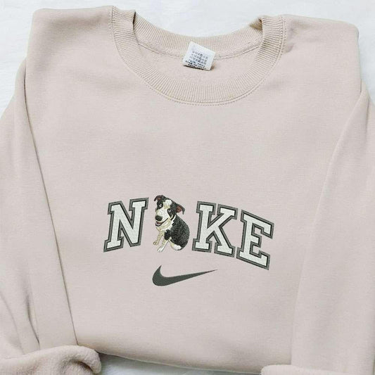 Dog Sit x Nike Embroidered Shirt Animal Embroidered Hoodie Nike Inspired Embroidered Sweatshirt