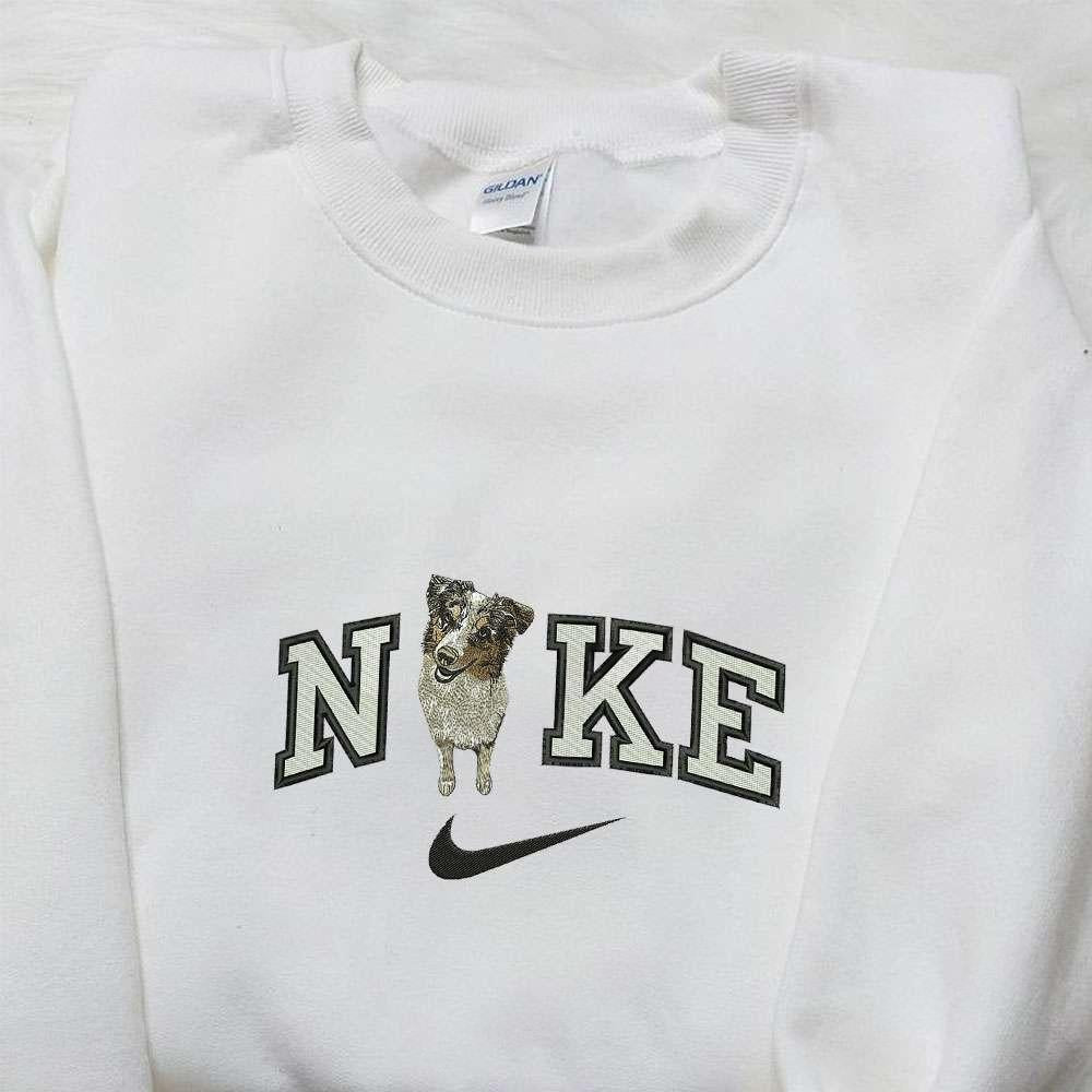 American Shepherd Dog x Nike Embroidered Shirt Animal Embroidered Hoodie Best Gift For Family
