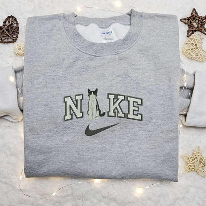 Cat Custom x Nike Embroidered Hoodie Nike Inspired Embroidered Shirt Best Birthday Gift Ideas for Family