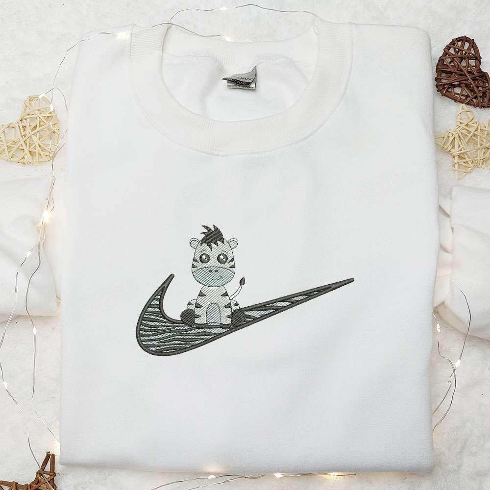 Baby Zebra Cartoon Embroidered Shirt, Animal Lover, Best Gift For Family