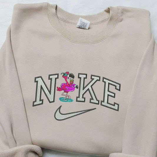 Double Flamingo x Nike Embroidered Shirt Animal Embroidered Shirt Custom Nike Embroidered Shirt