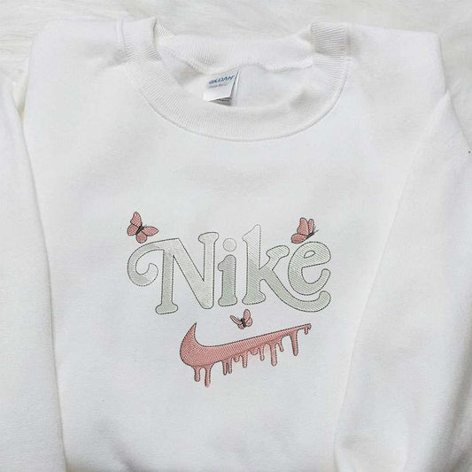 Butterfly x Nike Embroidered Sweatshirt Nike Inspired Embroidered Shirt Best Birthday Gift Ideas