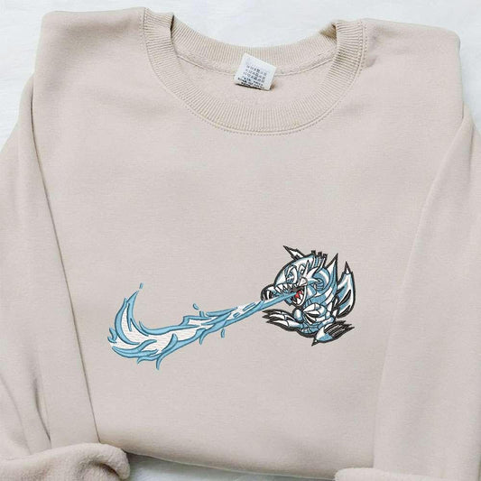 Blue Eyes White Dragon x Nike Swoosh Anime Embroidered Shirt Yu Gi Oh Embroidered Shirt Nike Inspire