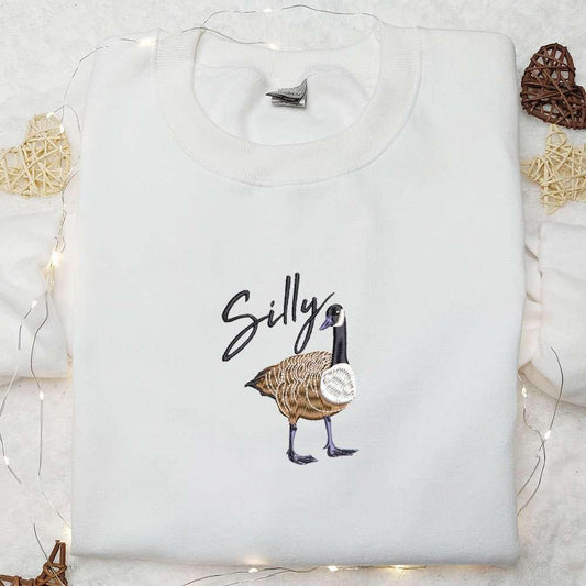 Silly Goose Embroidered Shirt Animal Embroidered Shirt Best Gifts for Family