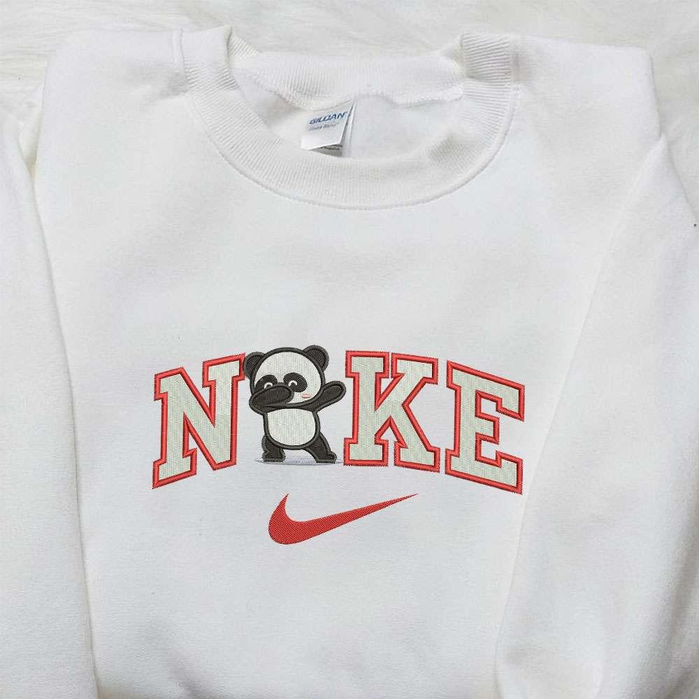 Swag Panda x Nike Embroidered Sweatshirt Animal Embroidered Sweatshirt Nike Inspired Embroidered Shirt