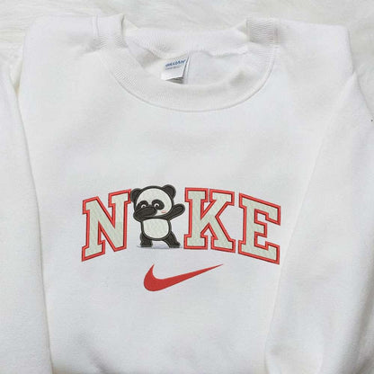 Swag Panda x Nike Embroidered Sweatshirt Animal Embroidered Sweatshirt Nike Inspired Embroidered Shirt