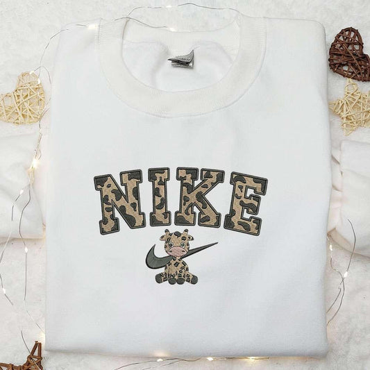 Nike Giraffe Embroidered Shirt Nike Inspired Embroidered Shirt Animal Embroidered Shirt
