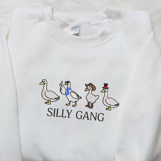 Silly Gang Goose Embroidered Shirt Animal Embroidered Shirt Funny Embroidered Shirt 1