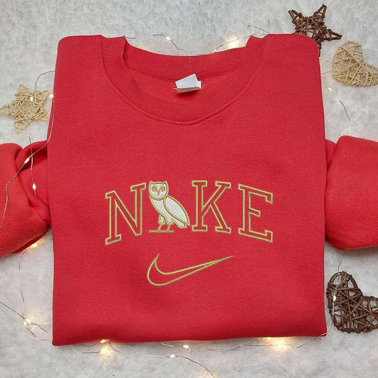 Nike x Owl Embroidered Sweatshirt Animal Embroidered Shirt Nike Inspired Embroidered Shirt