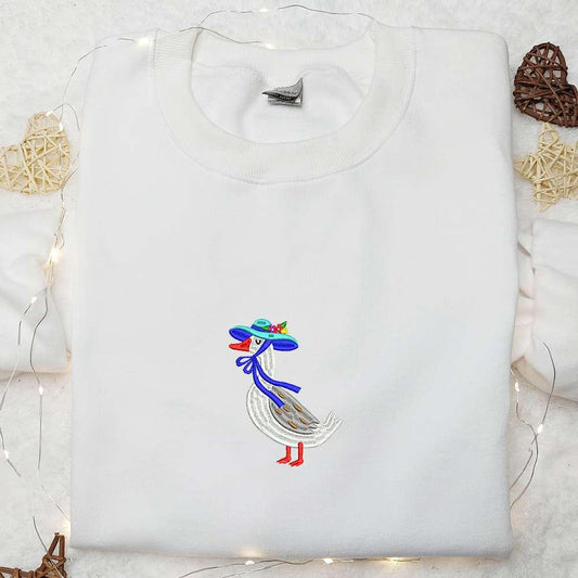 Silly Goose Embroidered Shirt Animal Embroidered Shirt Funny Embroidered Shirt