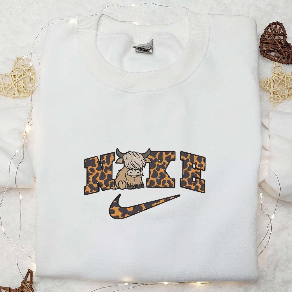 Highland Cow Animal Embroidered Shirt, Animal Lover, Best Gift For Family