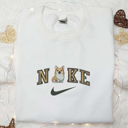 Nike x Welsh Corgi Embroidered Shirt Animal Embroidered Hoodie Best Gift Ideas