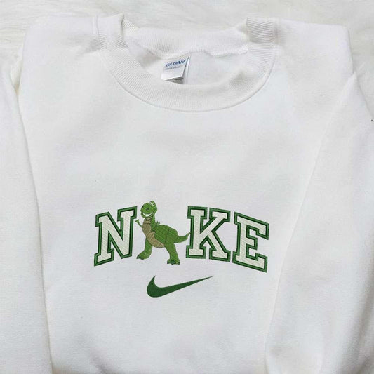 Nike x Dino Green Embroidered Sweatshirt Custom Nike Embroidered Hoodie Cute Embroidered T shirt