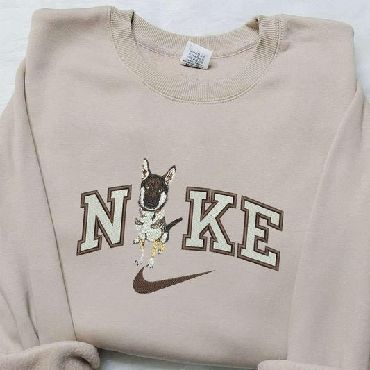 Husky Dog x Nike Embroidered Shirt Animal Embroidered Shirt Custom Nike Embroidered Shirt