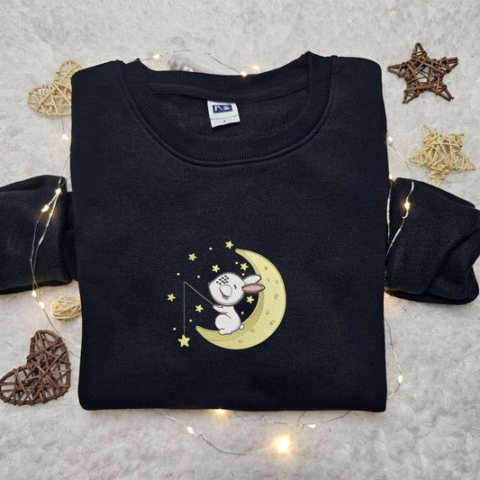 Goodnight Bunny Embroidered Shirt Animal Sleep Embroidered Hoodie Best Gift For Kids