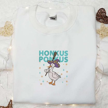 Halloween Honkus Ponkus Silly Goose Embroidered Shirt Animal Embroidered Shirt Halloween Embroidered Shirt