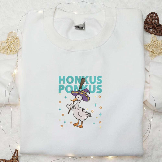 Halloween Honkus Ponkus Silly Goose Embroidered Shirt Animal Embroidered Shirt Halloween Embroidered Shirt