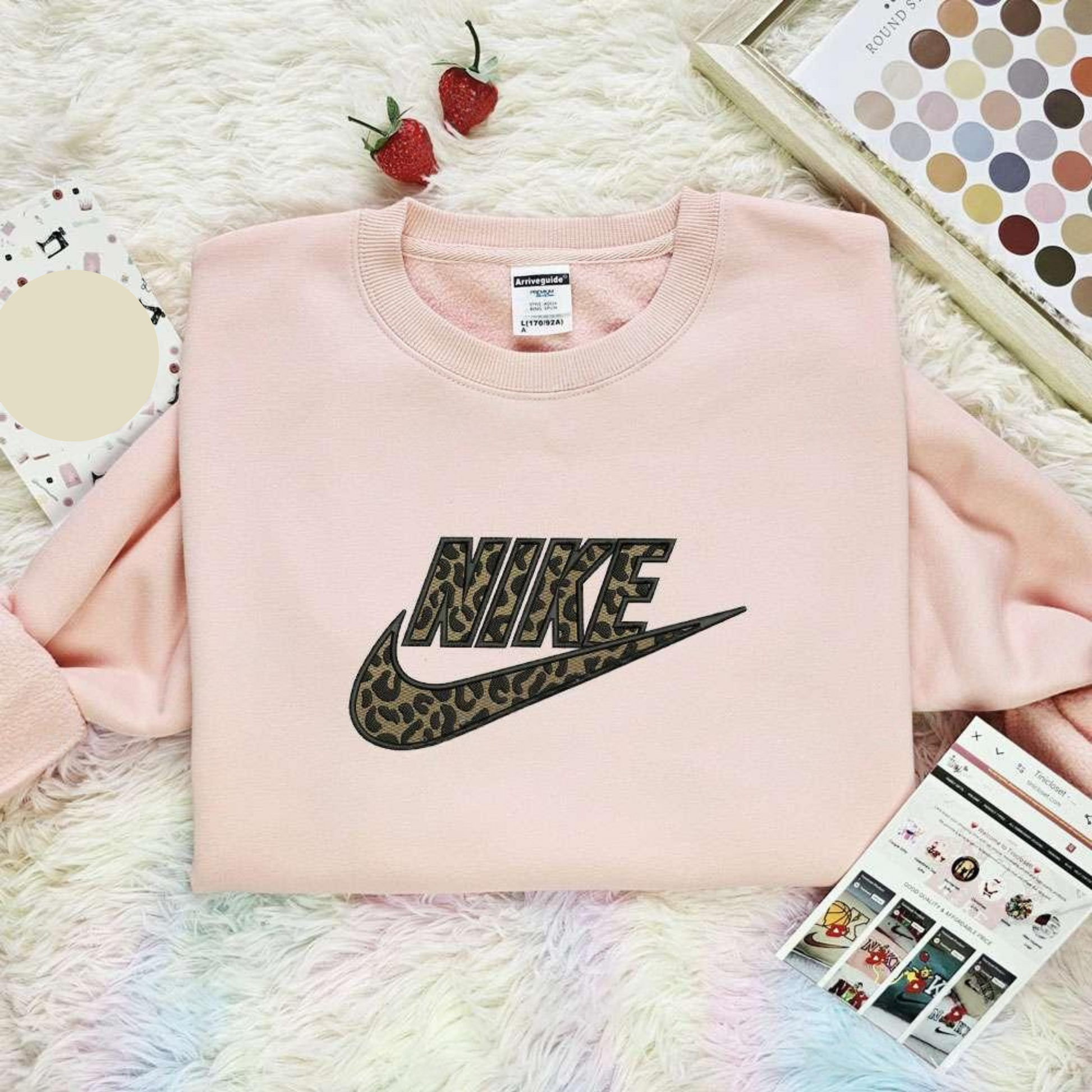 Leopard Nike Logo Embroidered Shirt Brand Logo Embroidered Shirt, Inspired Famous Movie, Best Gift For Fans