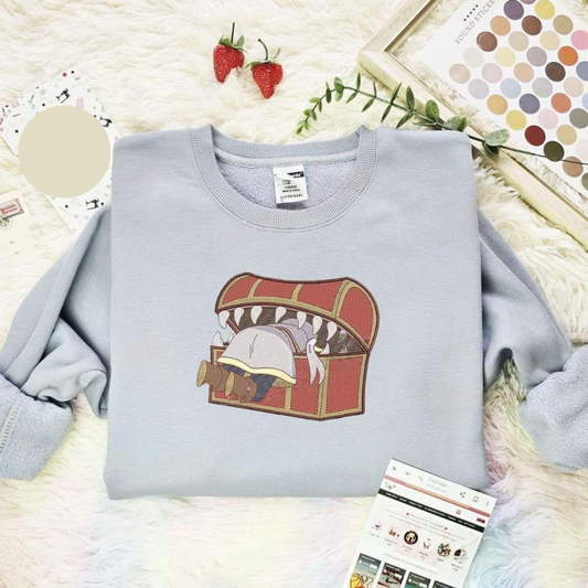 Frieren Eaten By Mimic Anime Embroidered Shirt, Inspired Famous Movie, Best Gift For Fans