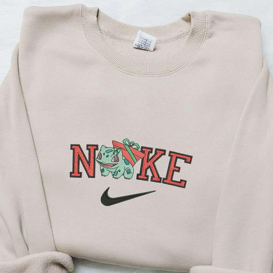 Bulbarsaur Xmas Gift x Nike Christmas Embroidered Sweatshirt Movie Christmas Embroidered Shirt Best Christmas Gift Ideas