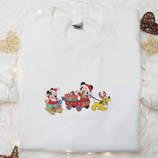 Baby Mickey Mouse Christmas Embroidered Sweatshirt Disney Characters Embroidered Shirt Best Christmas Gift Ideas