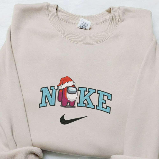 Among Us Santa Christmas x Nike Embroidered Sweatshirt Game Christmas Embroidered Shirt Best Christmas Gift Ideas
