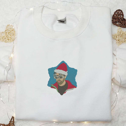 Bad Bunny Xmas Embroidered Shirt Celebrity Embroidered Hoodie Christmas Embroidered Shirt 1