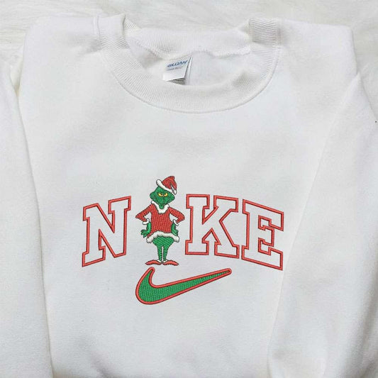 Christmas Grinch x Nike Embroiderd Shirt The Grinch Embroidered Shirt Best Christmas Shirt