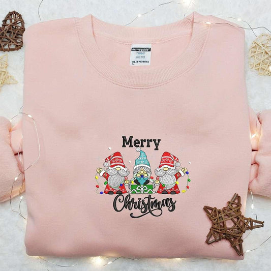 Christmas Gnomes Winter Embroidered Sweatshirt Christmas Embroidered Hoodie Best Christmas Gift Ideas
