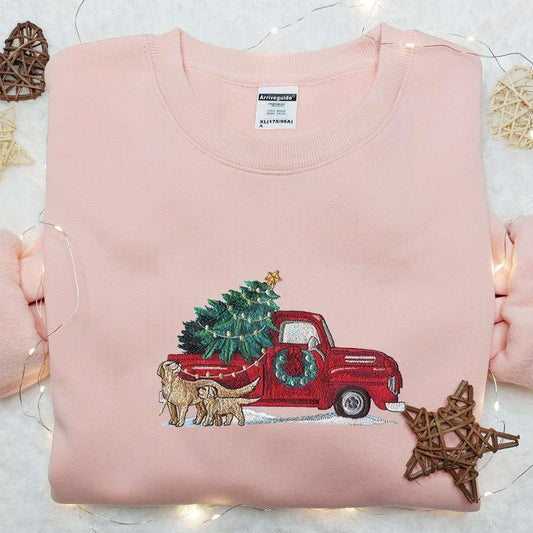 Christmas Truck Embroidered Sweatshirt Christmas Embroidered T shirt Best Christmas Gift Ideas For Family
