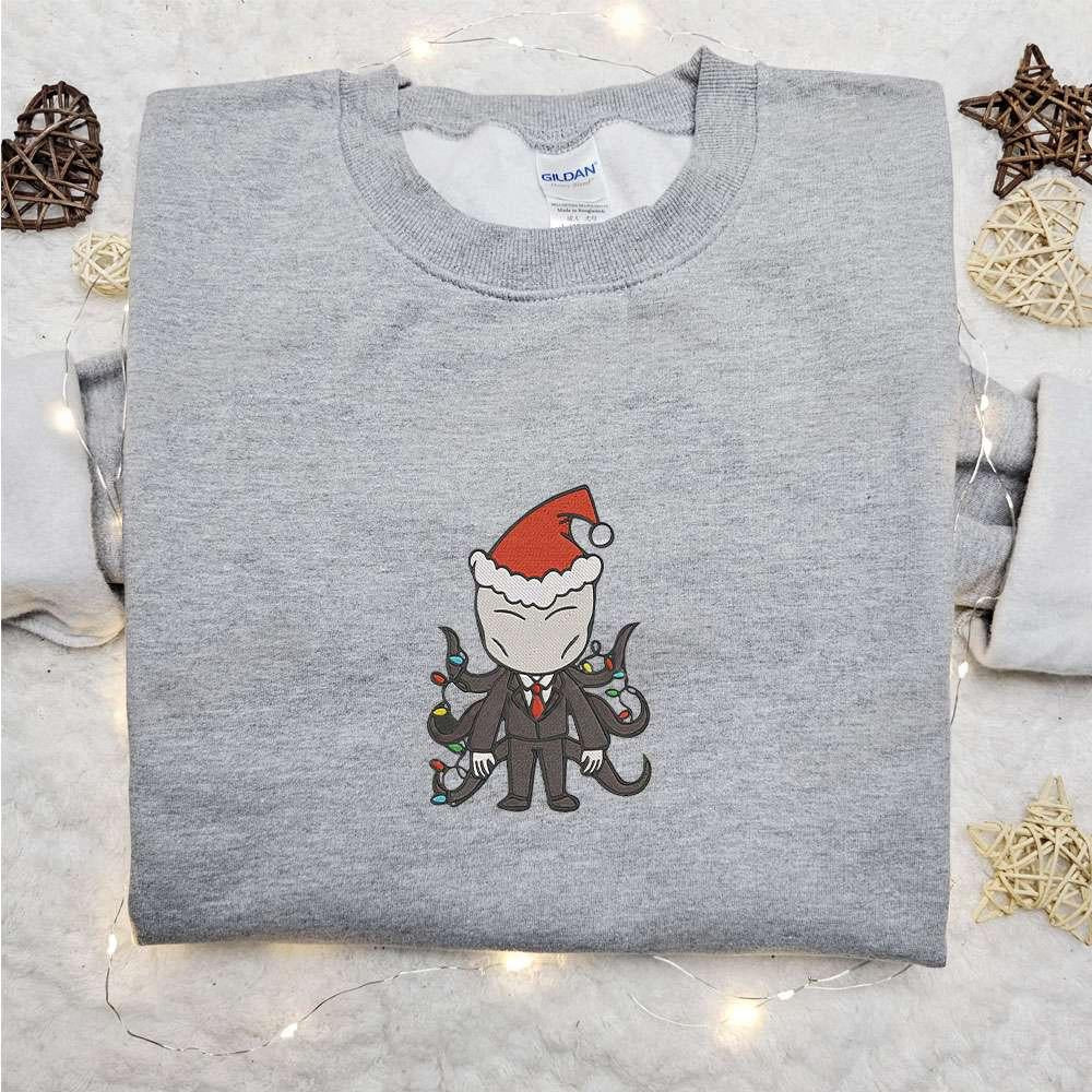 Chibi Slenderman Christmas Embroidered Sweatshirt Christmas Embroidered Hoodie Best Gifts For Family