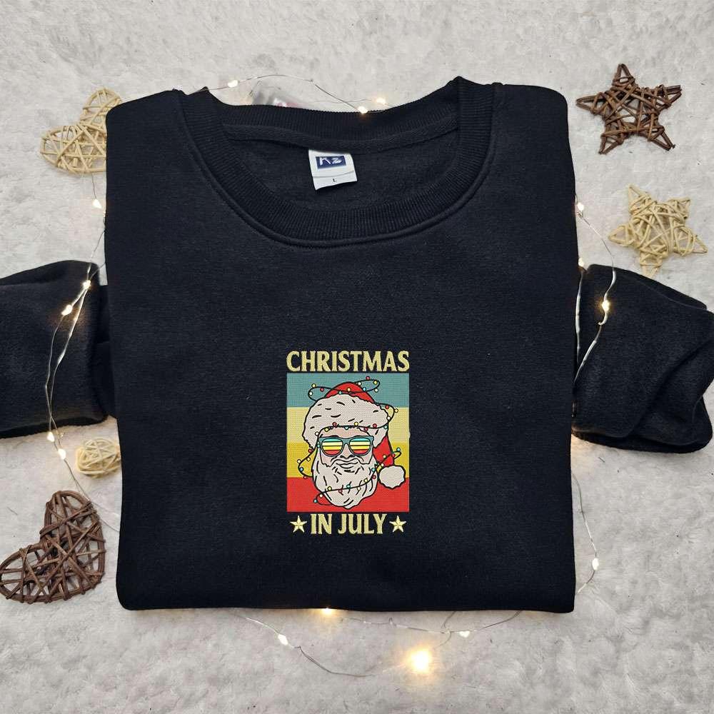 Christmas In July Embroidered Hoodie Christmas Embroidered Hoodie Best Christmas Gift Ideas For Family