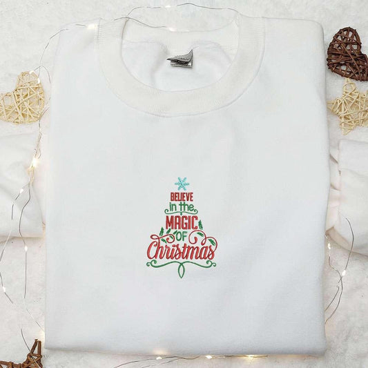 Christmas Tree Embroidered Sweatshirt Christmas Embroidered T shirt Best Christmas Gift Ideas For Family
