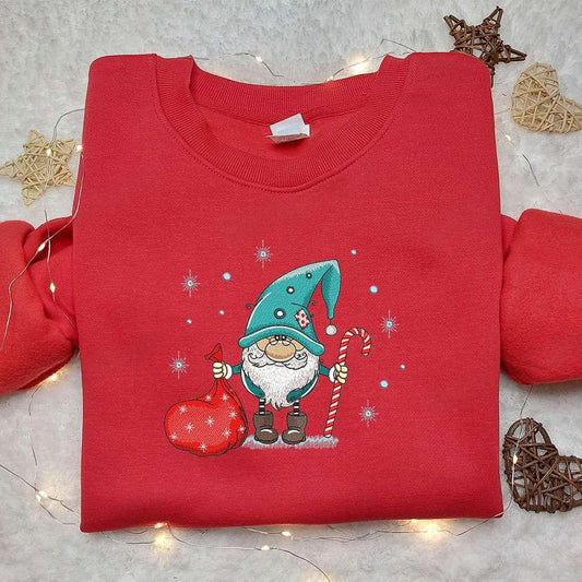 Christmas Gnome Snow Embroidered Hoodie Christmas Embroidered Hoodie Best Christmas Gift Ideas For Family