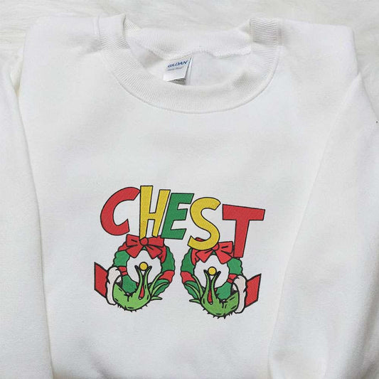 Chest Grinch Hands On Breasts Embroidered Shirt Christmas Embroidered Hoodie Best Gifts For Family