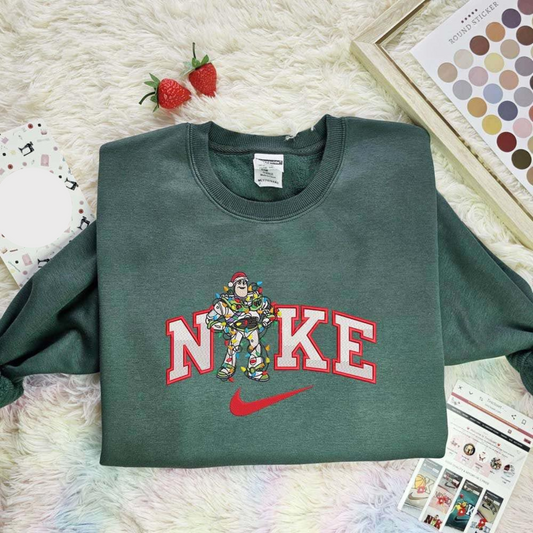 Buzz Lightyear Christmas Lights Embroidered Shirt Disney Characters Embroidered Hoodie, Best Christmas Gift Ideas For Family
