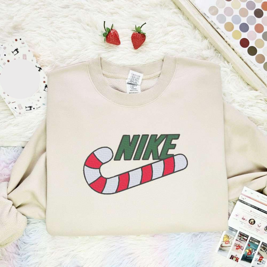 Candy Cane Christmas Embroidered Shirt, Best Christmas Gift Ideas For Family
