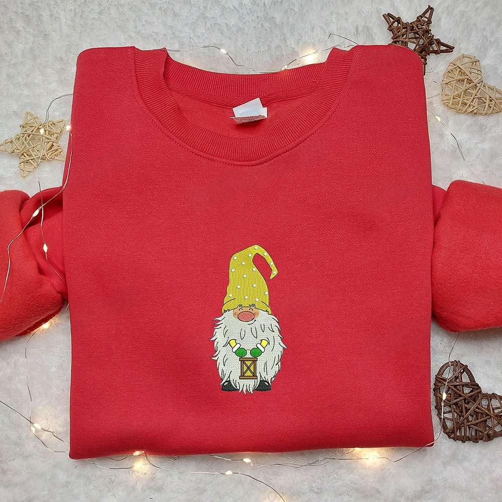 Winter Gnome Smile Embroidered Sweatshirt Cute Christmas Embroidered Sweatshirt Best Christmas Gift Ideas For Family