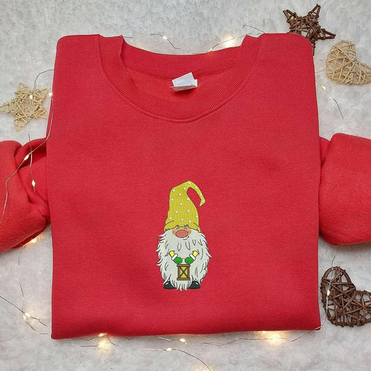 Winter Gnome Smile Embroidered Sweatshirt Cute Christmas Embroidered Sweatshirt Best Christmas Gift Ideas For Family